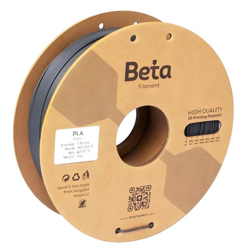 Beta PLA Mat Filament Kül Gri - 1