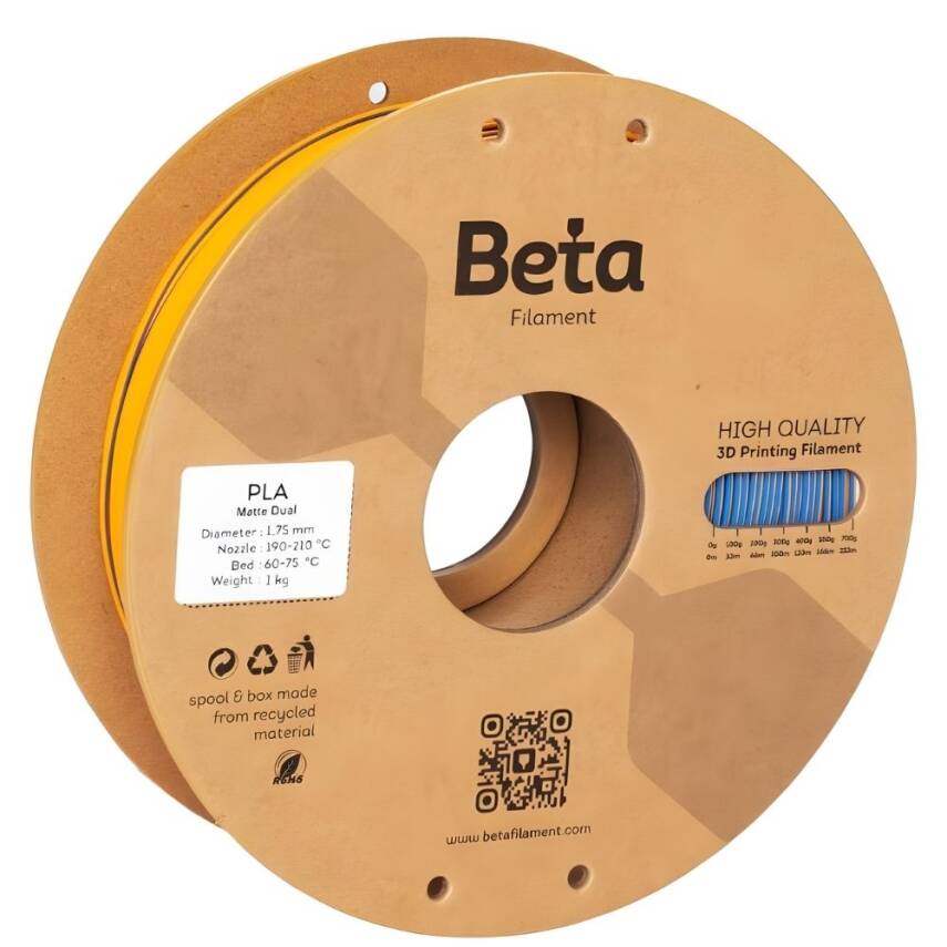 Beta PLA Mat Filament Mavi-Turuncu - 1