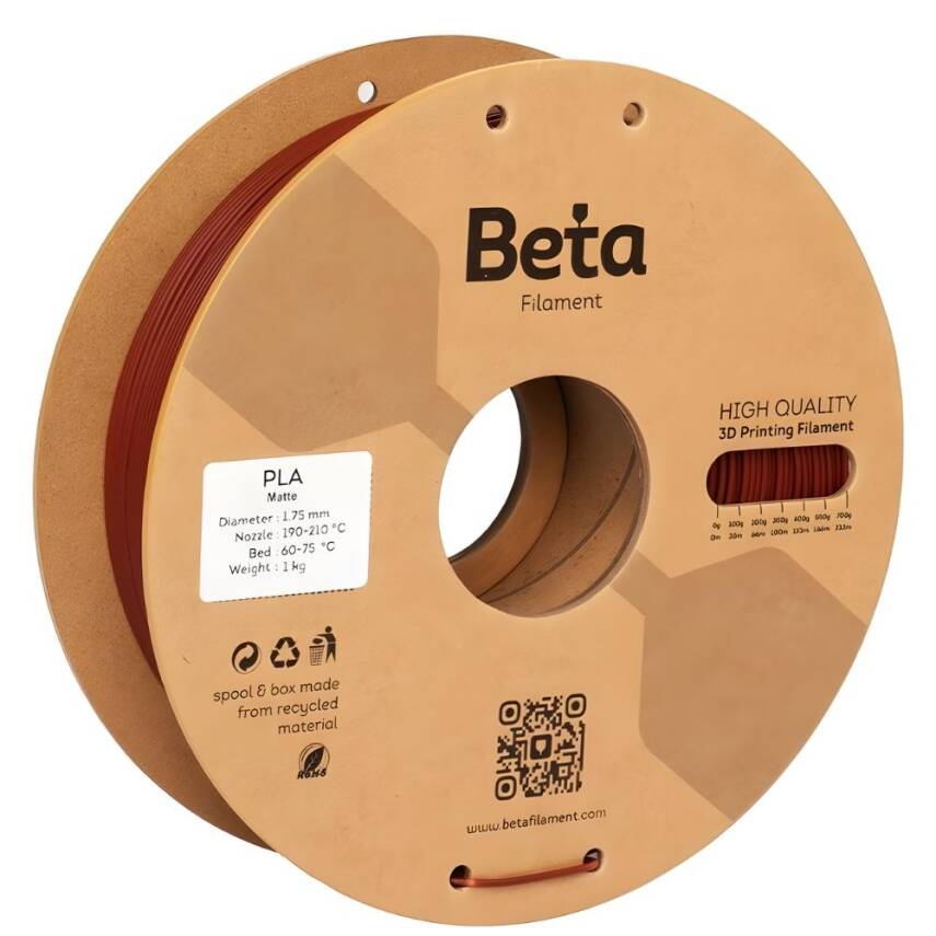 Beta PLA Mat Filament Şarap Kırmızı - 1