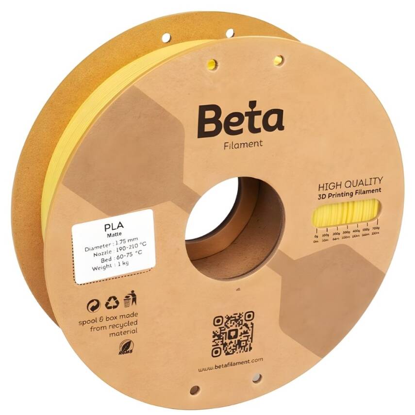 Beta PLA Mat Filament Sarı - 1