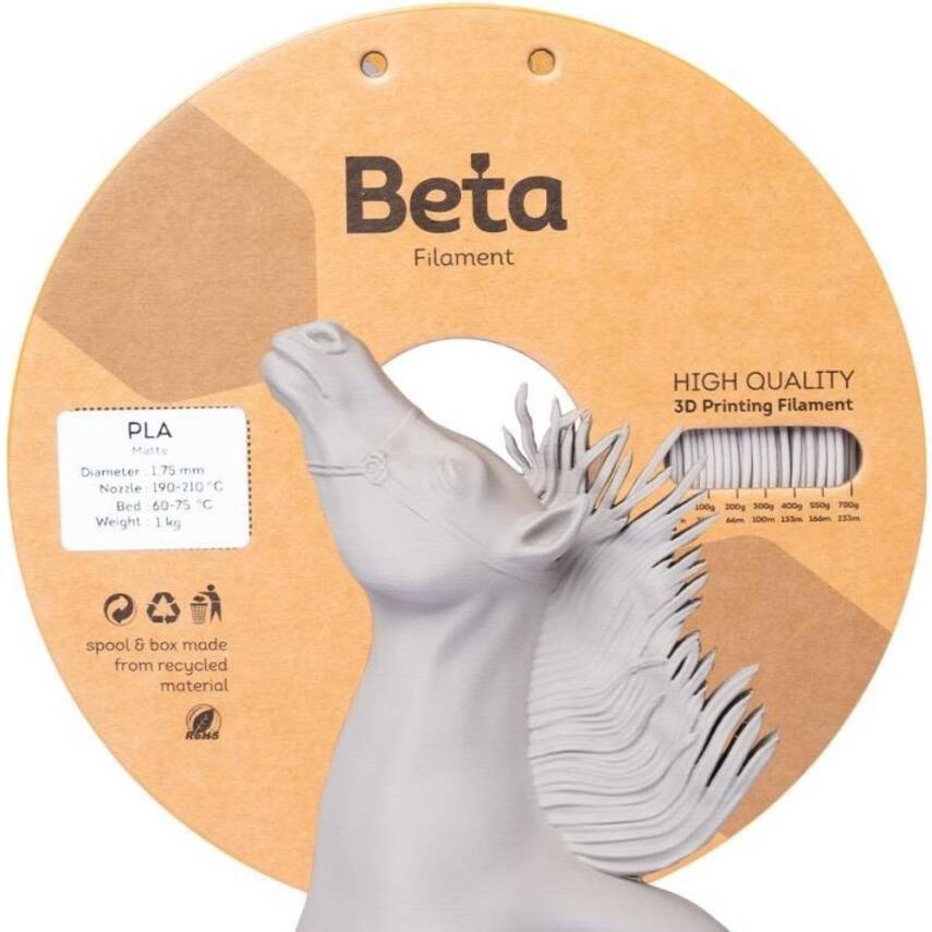 Beta PLA Mat Filament Sıcak Gri - 2
