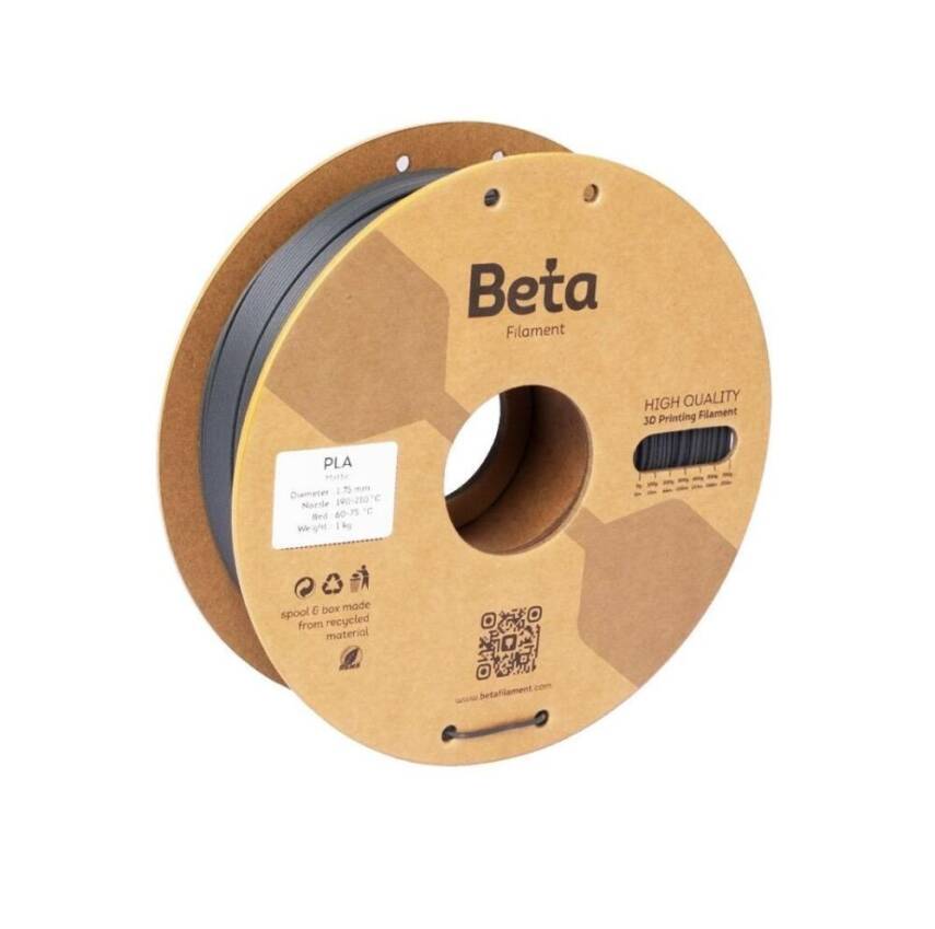 Beta PLA Matte Filament Ash Grey 1.75mm 1Kg - 1