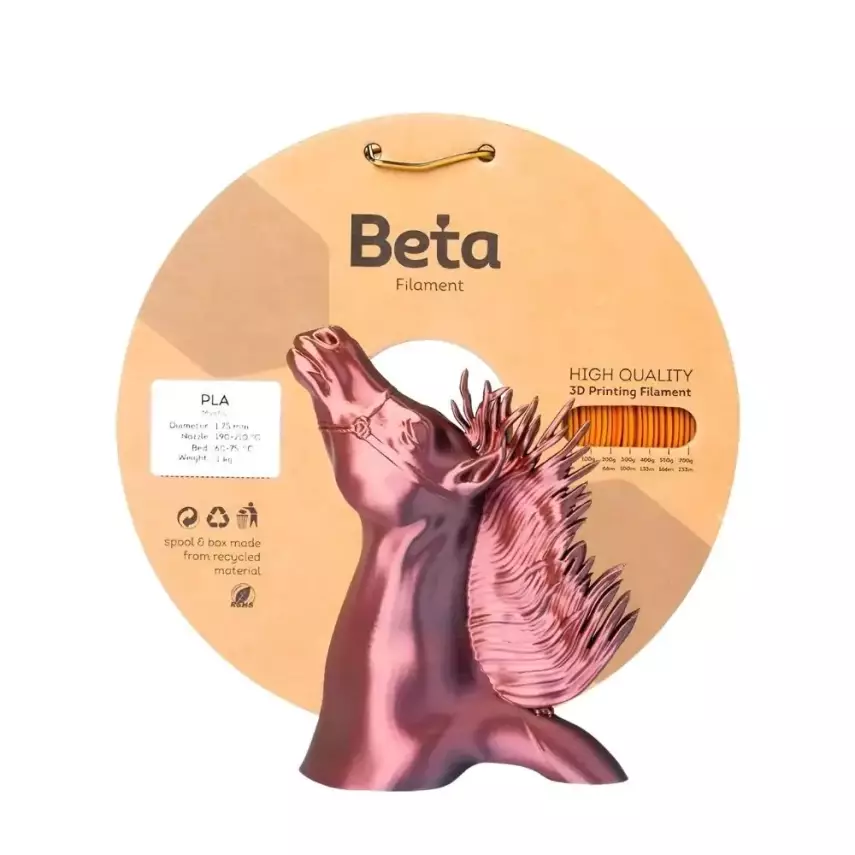 Beta PLA Silk Kırmızı-Altın-Siyah Filament 1.75mm 1Kg - 2