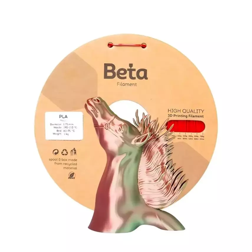 Beta PLA Silk Kırmızı-Yeşil Filament 1.75mm 1Kg - 2