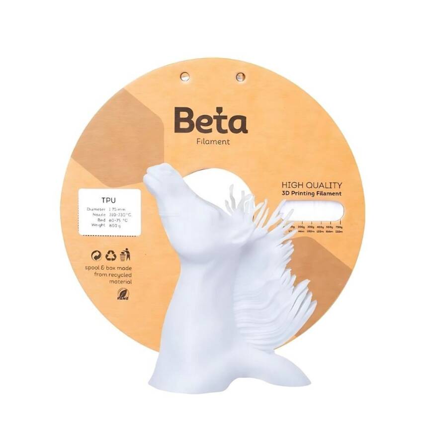Beta TPU 95A Beyaz Filament 1.75mm 800gr - 1