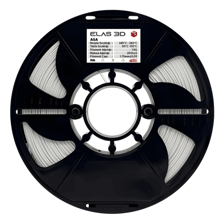 Elas Beyaz ASA 1.75mm 1kg Filament - 3