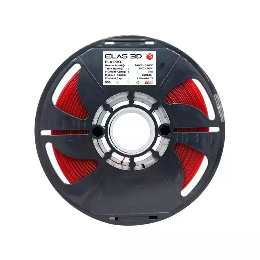 Elas PLA Pro Filament 1.75mm 1kg Kırmızı - 1