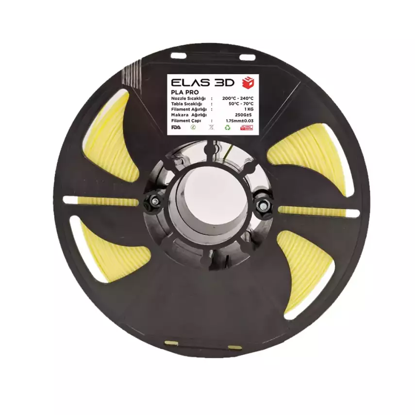 Elas PLA Pro Filament 1.75mm 1kg Pastel Sarı - 1