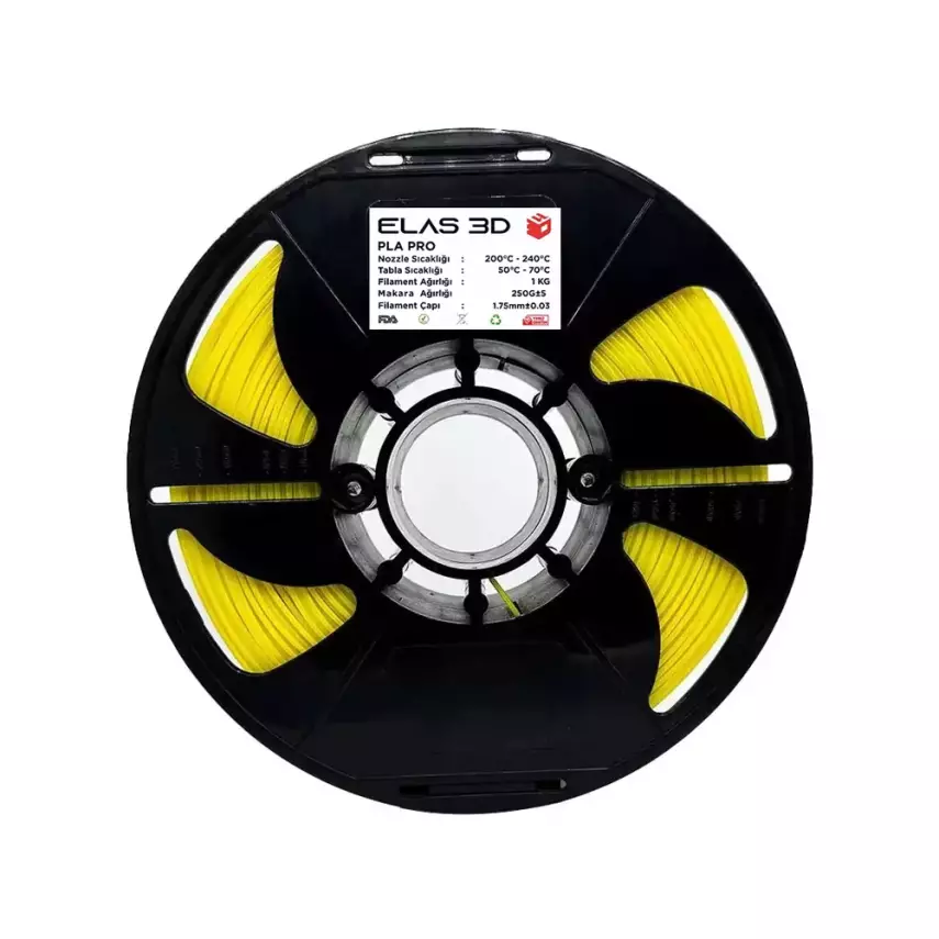 Elas PLA Pro Filament 1.75mm 1kg Sarı - 1