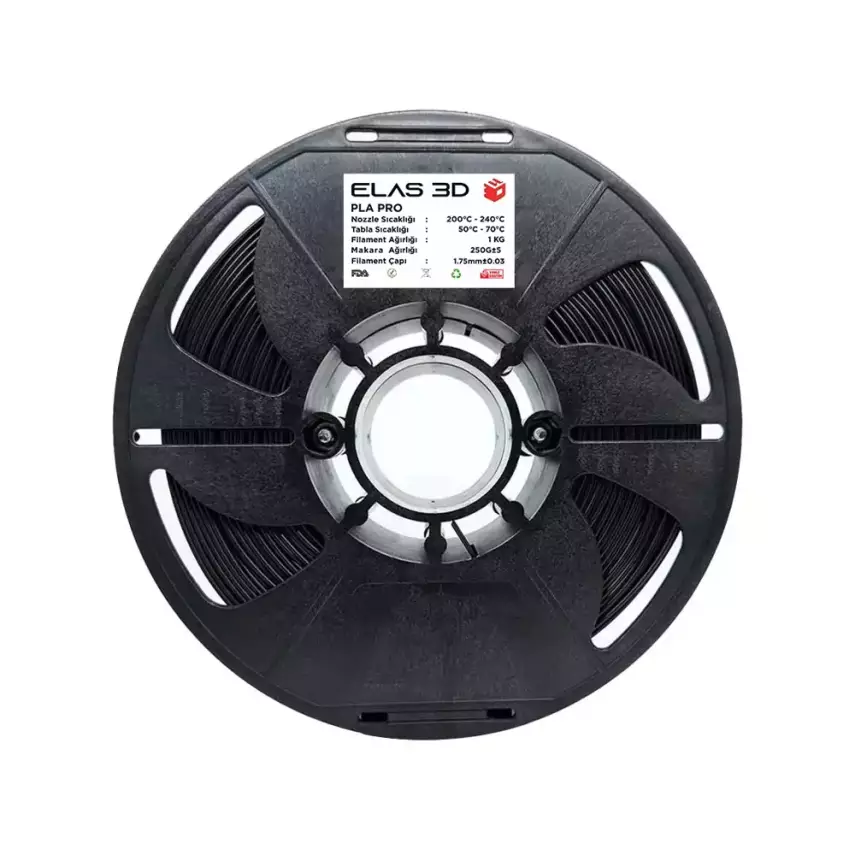 Elas PLA Pro Filament 1.75mm 1kg Siyah - 1