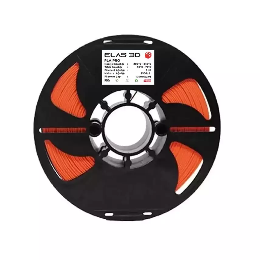 Elas PLA Pro Filament 1.75mm 1kg Turuncu - 1