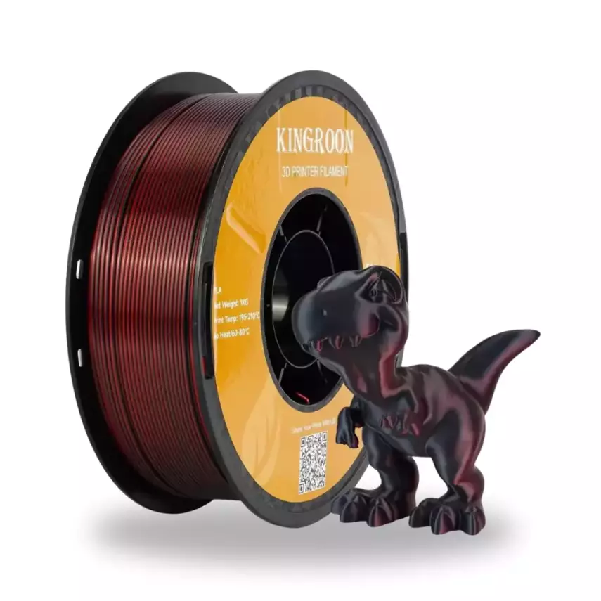 Kingroon PLA Silk Kırmızı - Siyah Çift Renk Filament - 1