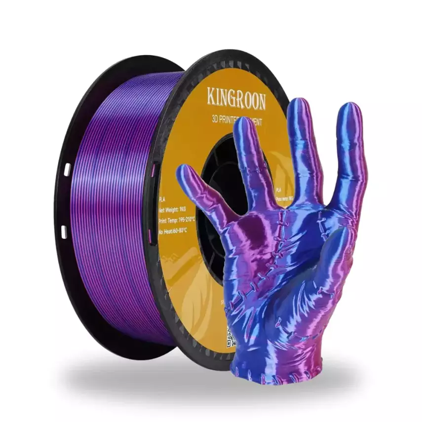 Kingroon PLA Silk Mavi Kırmızı-Mor Çift Renk Filament - 1