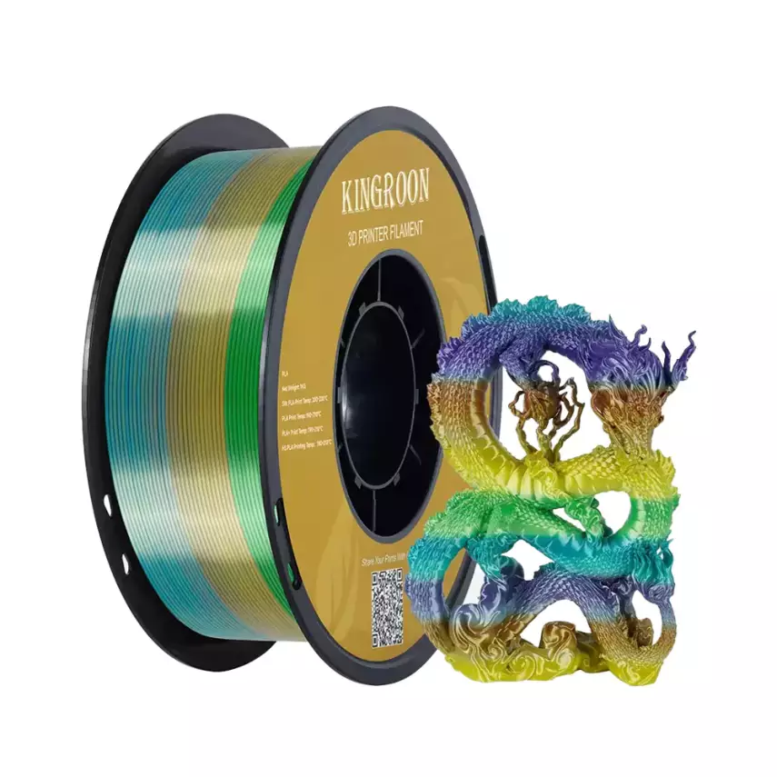 Kingroon PLA Silk Gökkuşağı Rainbow Makron Filament - 1