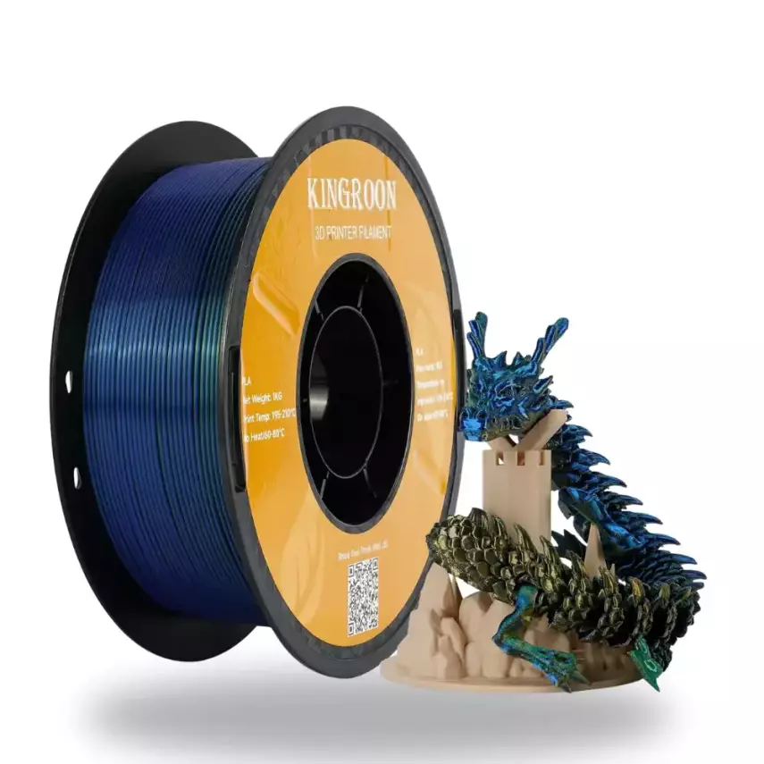 Kingroon PLA Silk Altın - Yeşil - Mavi Üç Renk Filament - 1