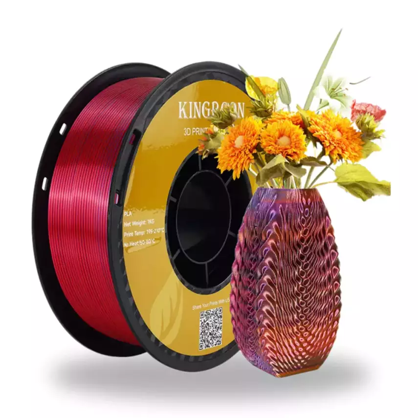 Kingroon PLA Silk Kırmızı - Altın - Mavi Üç Renk Filament - 1