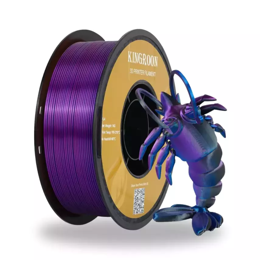 Kingroon PLA Silk Siyah - Mor - Mavi Üç Renk Filament - 1