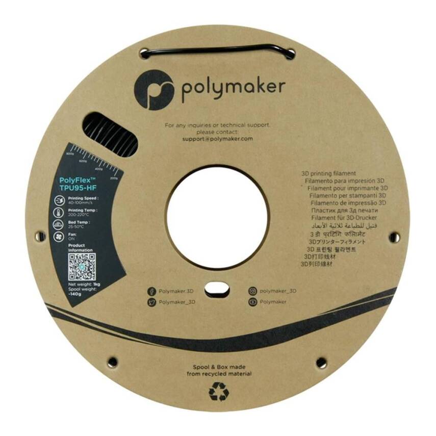 Polymaker PolyFlex TPU95-HF Filament Siyah - 2.85mm - 3