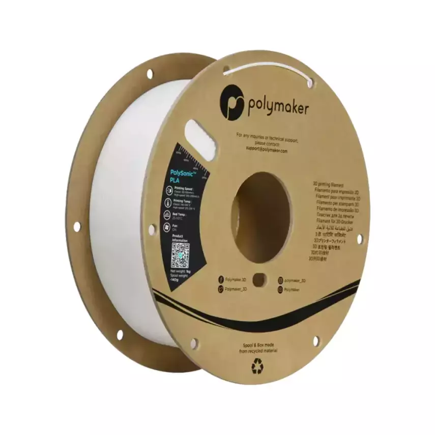 Polymaker PolySonic PLA Yüksek Hızlı Filament Beyaz - 1