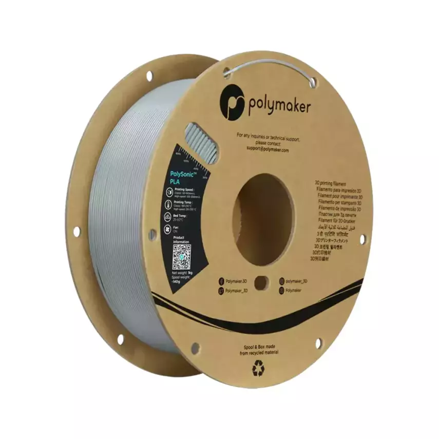 Polymaker PolySonic PLA Yüksek Hızlı Filament Gri - 1
