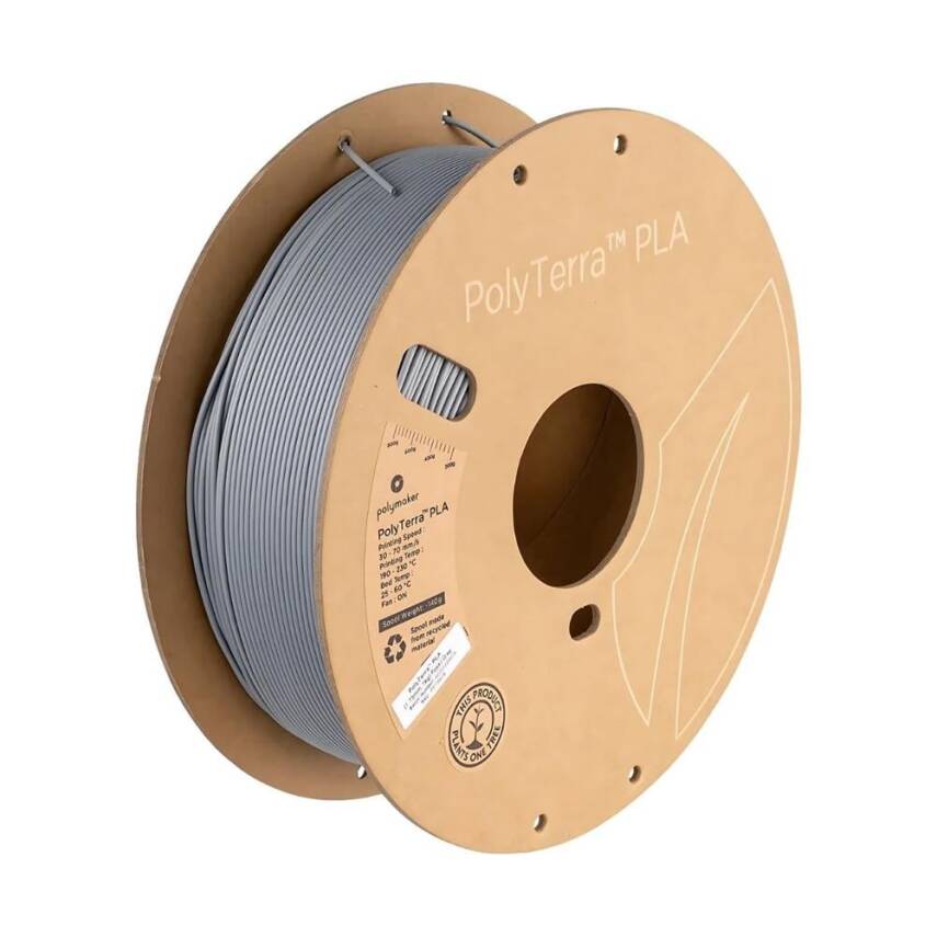 Polymaker PolyTerra Matte PLA Filament Fosil Gri - 1