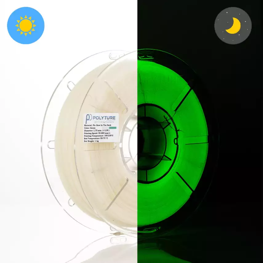 Polyture PLA Karanlıkta Parlayan Filament 1.75mm 1kg - 1