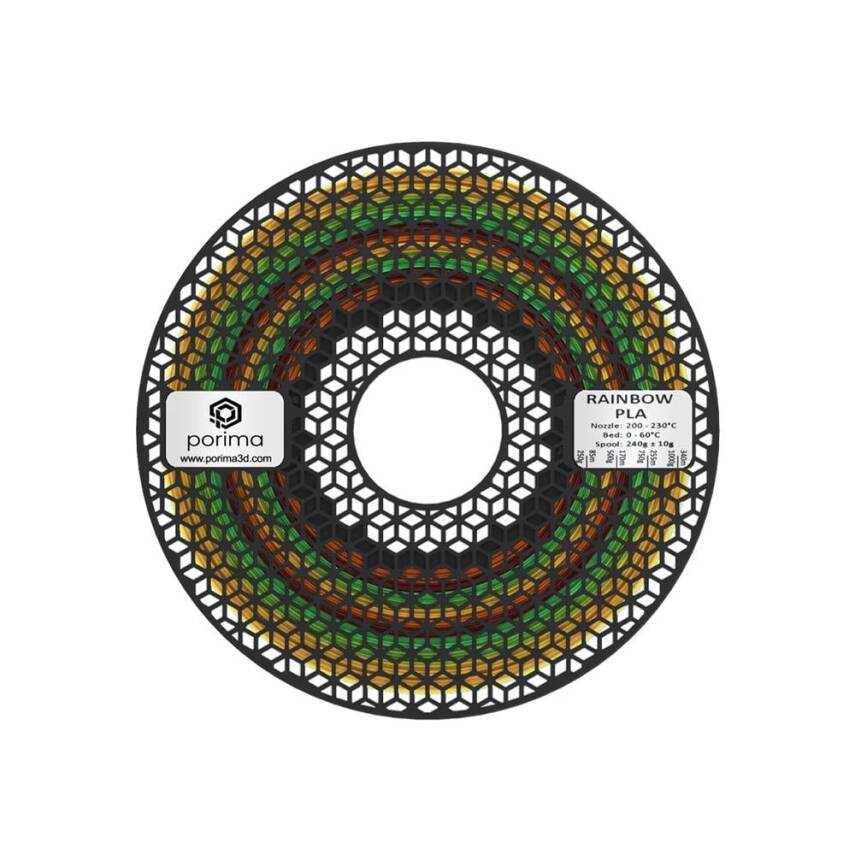 Porima PLA Filament Rainbow 1.75mm 1kg - 3