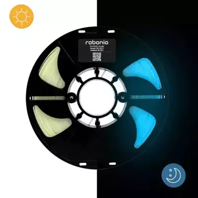 Robonio PLA+ Karanlıkta Parlayan Filament Mavi 1.75mm 1Kg
